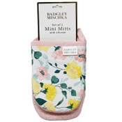 Wholesale - 2pc Pink Floral Silicone Grip Mini Mitt C/P 24, UPC: 195010185769